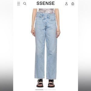 agolde criss cross waist straight legs jeans